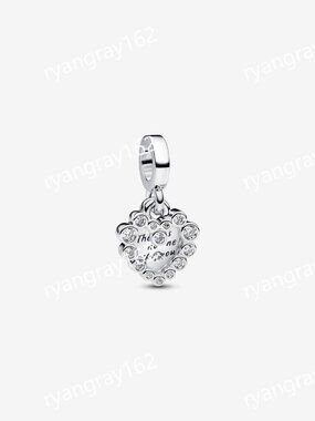 Pandora Sparkling Heart Double Dangle Charm